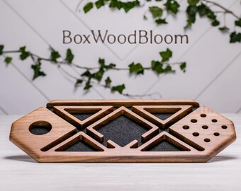 Premium Wooden Desk Organizer, Walnut Office Organizer for Phone, Tablet, Pens, Personalized Gift for Men & Women, Organize in Style