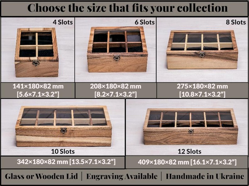 Wooden watch box with drawer – luxury walnut organizer for watches, cufflinks, straps, and accessories