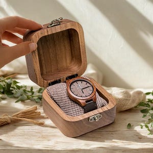 Wooden Watch Box for Men, Watch Holder & Organizer, Solid Wood Watch Case, Men&#39;s Watch Storage Box,Luxury Gift for Him, Personalized Box