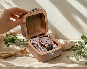 Wooden Watch Box for Men, Watch Holder & Organizer, Solid Wood Watch Case, Men's Watch Storage Box,Luxury Gift for Him, Personalized Box