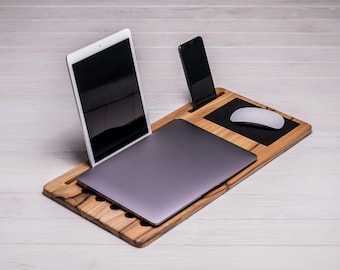 Wooden Laptop Desk Stand with Mouse Pad, Sofa Lap Desk, Walnut Laptop Tray, Bed Laptop Table, Personalized Gift for Him, Work From Home