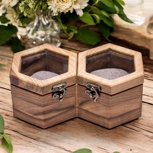 Personalized Watch Storage Case,Hexagon Walnut Watch Box,Glass Lid Display Case for 1–10 Watches,Luxury Gift for Him,Valentines Gift For Him