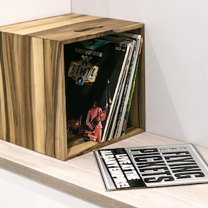 Vintage Style Wood Vinyl Record Storage Organizer, LP Record Holder Organizer, Wooden Vinyl Record Holder, Handcrafted Storage Box