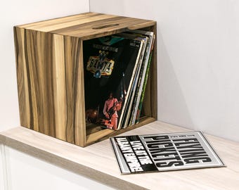 Vintage Style Wood Vinyl Record Storage Organizer, LP Record Holder Organizer, Wooden Vinyl Record Holder, Handcrafted Storage Box