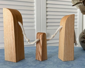 Wooden Family Figurine Set, Family of 3 Decor, Parent Child Sculpture, Ash Wood Family Statue, Minimalist Home Decor Gift, Handmade