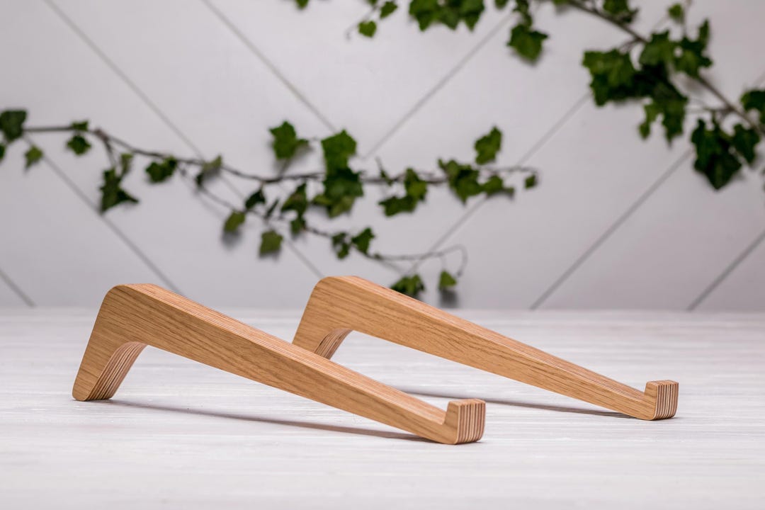 Laptop Stand, Laptop Holder, Ergonomic Oak Desk Riser, Minimalist ...
