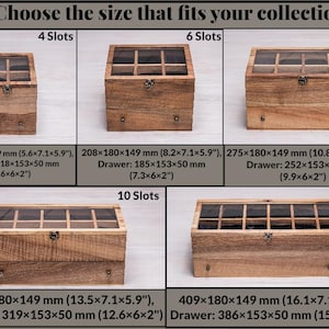 Wooden watch organizer with drawer – available in 4, 6, 8, 10 or 12 slots, handmade walnut watch box for collectors