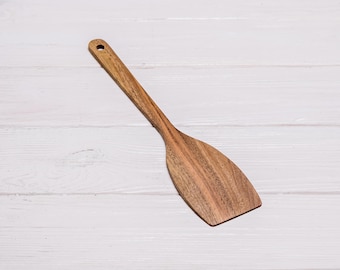 Walnut Wooden Spatula, Handmade Kitchen Utensil, Non-Scratch Cooking Turner, Eco Gift for Foodies & Home Chefs, Personalized Engraving