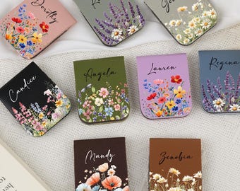 Marque-page en cuir personnalisé, marque-page magnétique en cuir, marque-page de bibliothèque, marque-page en cuir avec nom personnalisé, cadeau personnalisé, marque-pages magnétiques