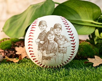 Personalized Baseball Coach Gift, Custom Photo and Team Name Engraved Baseball, Senior Night Banquet Keepsake for Coach Team