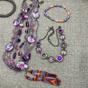 Purple Pink Assorted Jewelry Craft Lot Bead Lot