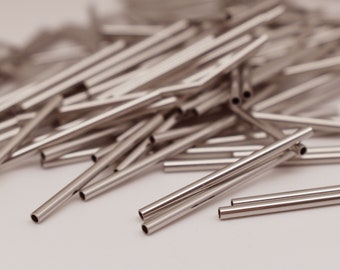 50pcs 304 Stainless Steel Tube Metal Beads Straight Smooth Loose Spacers 30x6mm 50pcs 304 Stainless Steel Tube Metal Beads Straight Smooth Loose Spacers 30x6mm