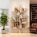 Tree Bookshelf Wall Mounted | Solid Wood Tree Shelf | Modern Minimalist Bookcase | Decorative Floating Wall Shelf | Best Home Decor Storage