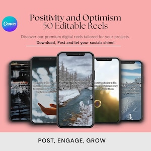 Canva Reel Bundle: Positivity & Optimism TikTok, Instagram, YouTube (Digital Download)