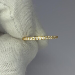 14K Solid Gold Eternity Ring Band, Diamond Wedding Ring Band 14K Gold Unisex Ring, Natural Diamond Gold Ring.