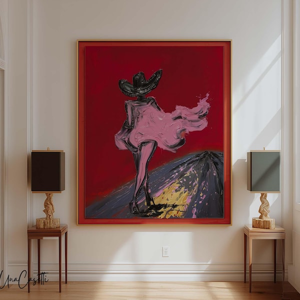 Cowgirl Fashion Art Print | Bold Woman, Western Decor