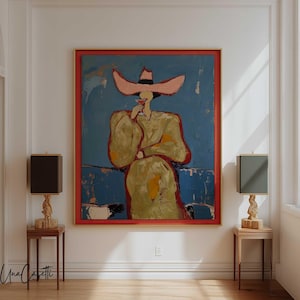 Última llamada al rancho / Impresión de arte de pared de vaquera occidental moderna / Decoración de bar de martinis / Impresión de lienzo llamativa