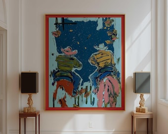Western Expressionist Wall Art | Bold  Western Art | Rodeo Wall Art | Modern Figurative Western Decor | Modern Farmhouse Decor |Canvas Print