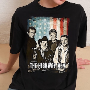Vintage The Highwaymen Band T-Shirt: Johnny Cash, Waylon Jennings