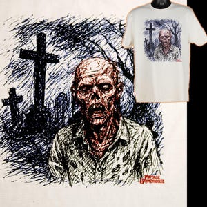 Camiseta inspirada em terror zumbi