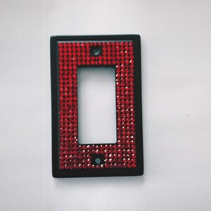 Red Crystal Covered Steel Wall Plate Cover