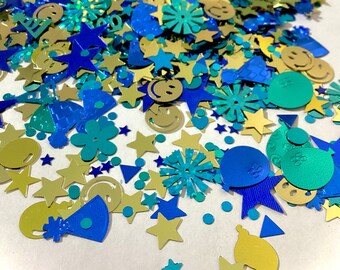 Foil Table Confetti - Teal, Gold and Blue Mix