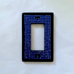 Blue Crystal Covered Steel Wall Plate Cover