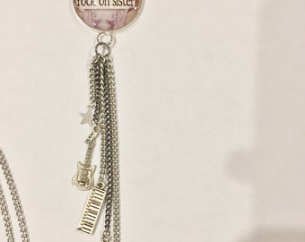 OOAK ROCK ON SiSTER Charm Necklace