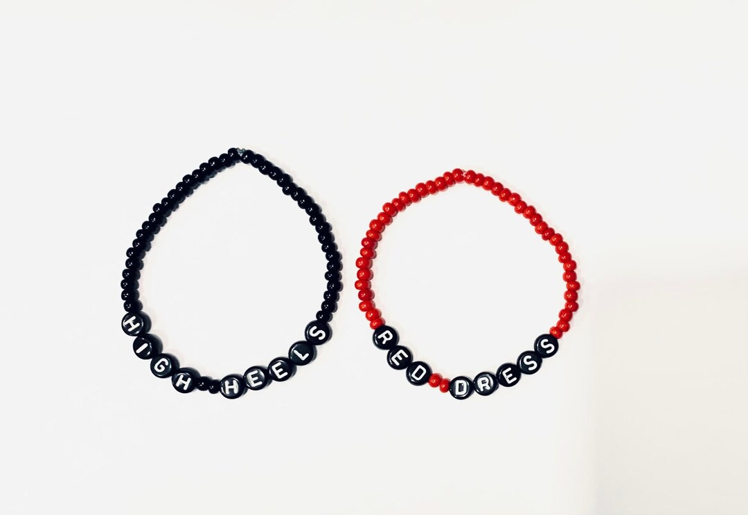 HIGH HEELS / Red DRESS jonas Brothers Beaded Friendship Etsy