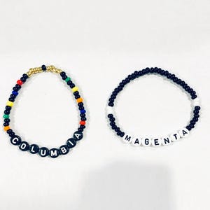 Choose Your Colors! COLUMBIA & MAGENTA (Rocky Horror Picture Show) Beaded Friendship Bracelets