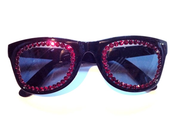 Red & Black Swarovski Non Prescription Sunglasses | Etsy