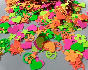 Homemade Cardstock Table Confetti - Neon Blacklight Mix