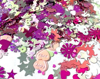 Foil Table Confetti - Pink, Silver and Iridescent Mix