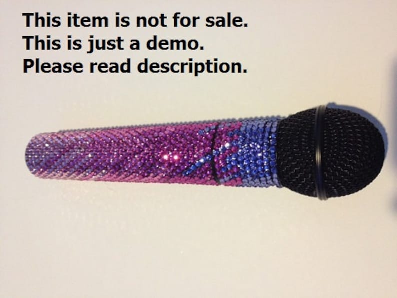 Made To Order CUSTOM Swarovski Crystal Microphone Please read the entire listing before purchase image 1