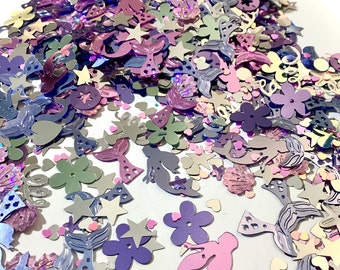 Foil Table Confetti - Mermaid Mix: Silver, Lavender and Pink