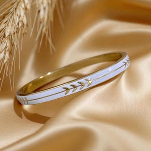 Gold & Silver Bangle, Enamel Gold Bracelet, Gold Bracelet, Silver Bangle Bracelet, Silver Bangle, Enamel Bangle, Gift for her