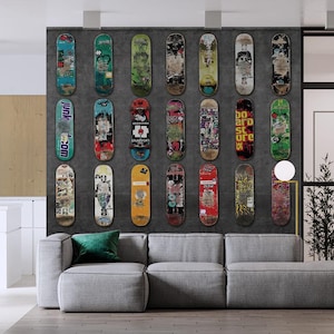 Carta da parati murale con skateboard urbano – Carta da parati con skateboard grunge – Arte in vinile testurizzato per camerette di adolescenti moderne o interni in stile street – Dimensioni personalizzate
