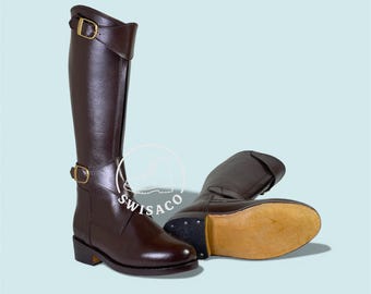 Botas de polo de piel flor hechas a mano para hombre y mujer