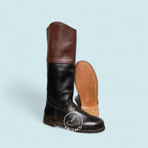 The Revolutionary war boot, The black boot with brown shaft , Continental Cavalier boot, Liberty Rider boot, The officer boot.