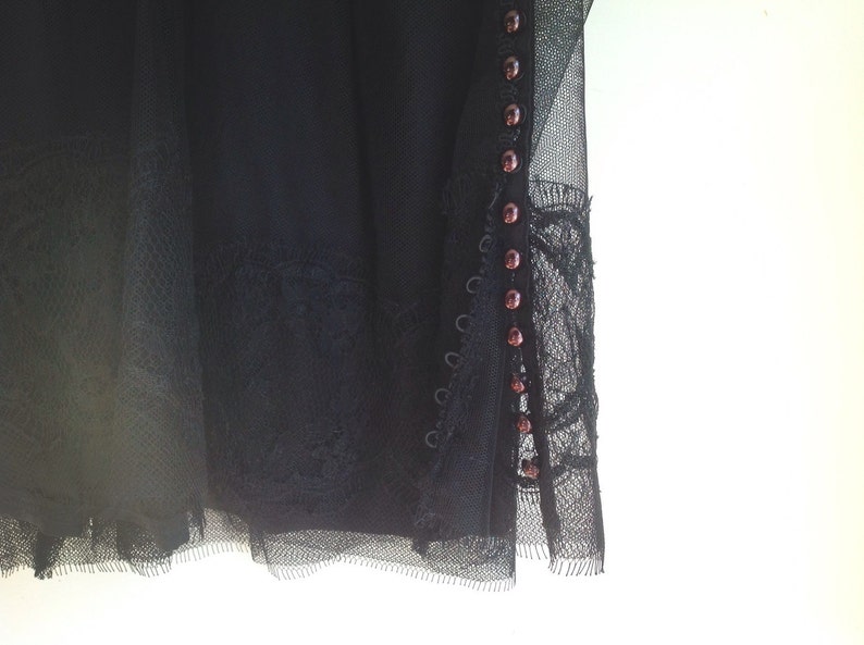 Black Mesh Leg-o-mutton Sleeve DRESS Black Magic Women Lace | Etsy