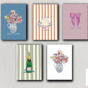 Cartões de felicitações sortidos - pacote com 5