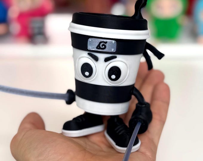 Killer Capuchino Asesino 12cm articulated figure, cutenes with a Deadly twis, Italian meme Brainrot Cappucinno Assessino coffee cup