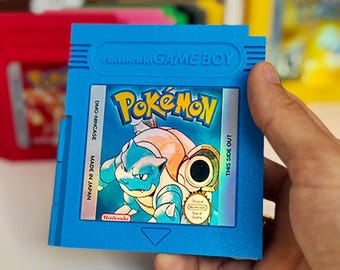 Blastoise case for Nintendo Switch games shaped like a Gameboy cartridge, store your games in a Pokemon case