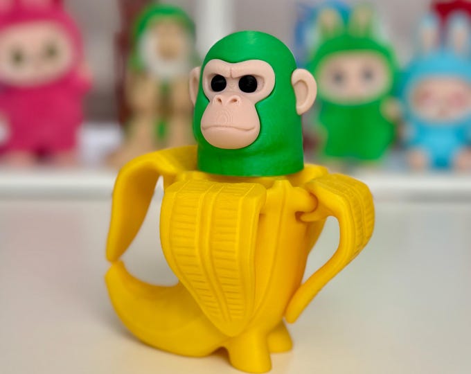 Chimpanzini Bananini figure 14cm articulated, Italian meme articulated monkey banana banana, Italian Brainrot