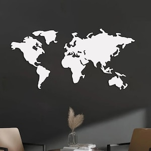 World Map Metal Wall Decor, Large Metal World Map, World Map Wall, Home Decoration, Continent Wall Art, Housewarming Decor, Wall Hangings