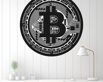Bitcoin Symbol Metal Wall Art | Cryptocurrency Black Metal Wall Decor | BTC Crypto Art | Modern Office & Man Cave Decor | Housewarming Gift