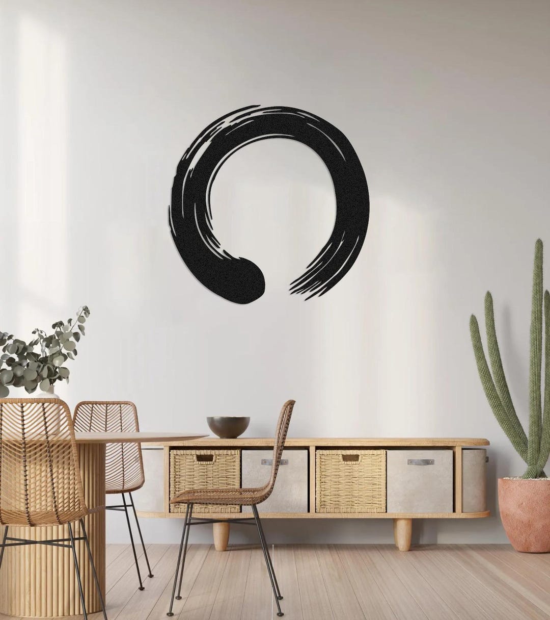 Round Metal Wall Art – Abstract Circle Modern Wall Sculpture, Unique ...