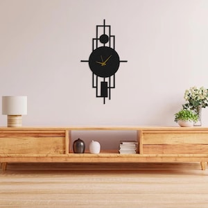 Horloge murale géométrique en métal : décoration artistique minimaliste moderne