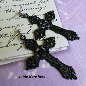 Black cross Earrings gothic lolita pastel goth
