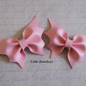 faux leather bat wings hair bow set pair pink pastel goth punk lolita